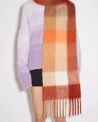Orange/White grid / One Size