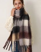 Gray/Brown grid / One Size